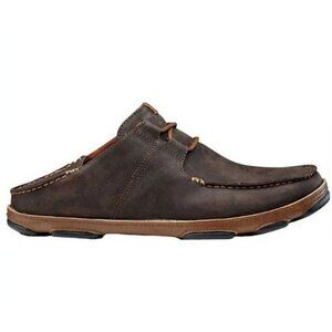 Olukai Ohana Lace-Up Nubuck Leather Shoes Brown Casual Men's Size 8